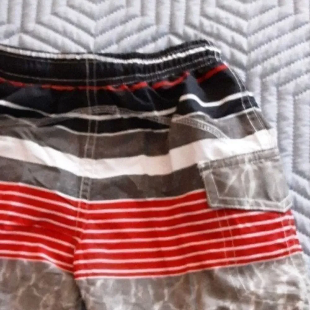 Quad Seven Swim Trunks Baby Colorblock Stripe Mesh Lining NWT Infant Siz…‎